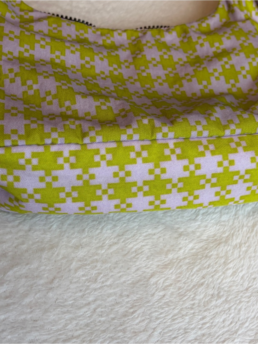 BAGGU Green & Lavender Houndstooth Shoulder Bag - Picture 4 of 6